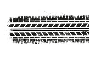 Tire Tracks With Grunge Effect, a Texture Graphic by Black White Mouse Design
