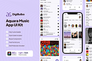 Aquara - Music App UI Kit, an UI Kit Template by Digibulbo (Thumbnail 1 of 8)
