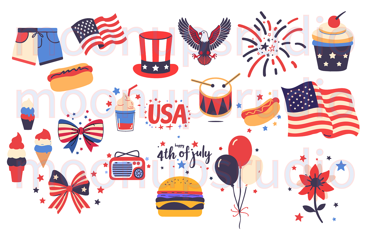 Patriotic 4th oh July PNG Graphics, a Graphic by Moon Up Studio Digital (Photo 2 of 3)