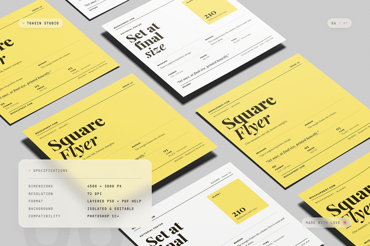 Square Flyer Mockup, an Advertising Mockup by Toasin Studio (Photo 6 of 7)