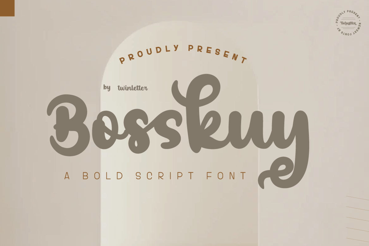Bosskuy, a Script Font by twinstd (Photo 1 of 11)