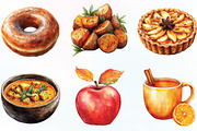 Watercolor Autumn Food Clipart, an Illustration by CraftArtStudio (Thumbnail 2 of 6)