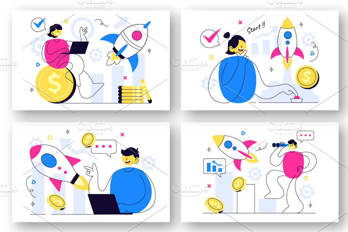 10 Business Startup Illustration, a Finance Illustration by denayunebgt (Photo 2 of 4)