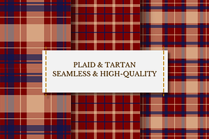 Tartan Patterns Navy Blue, Red, a Pattern Graphic by wind mill