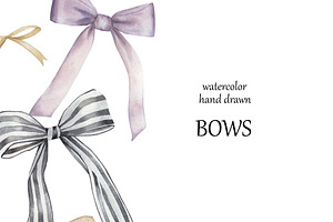 Watercolor Bows Collection Clip Art