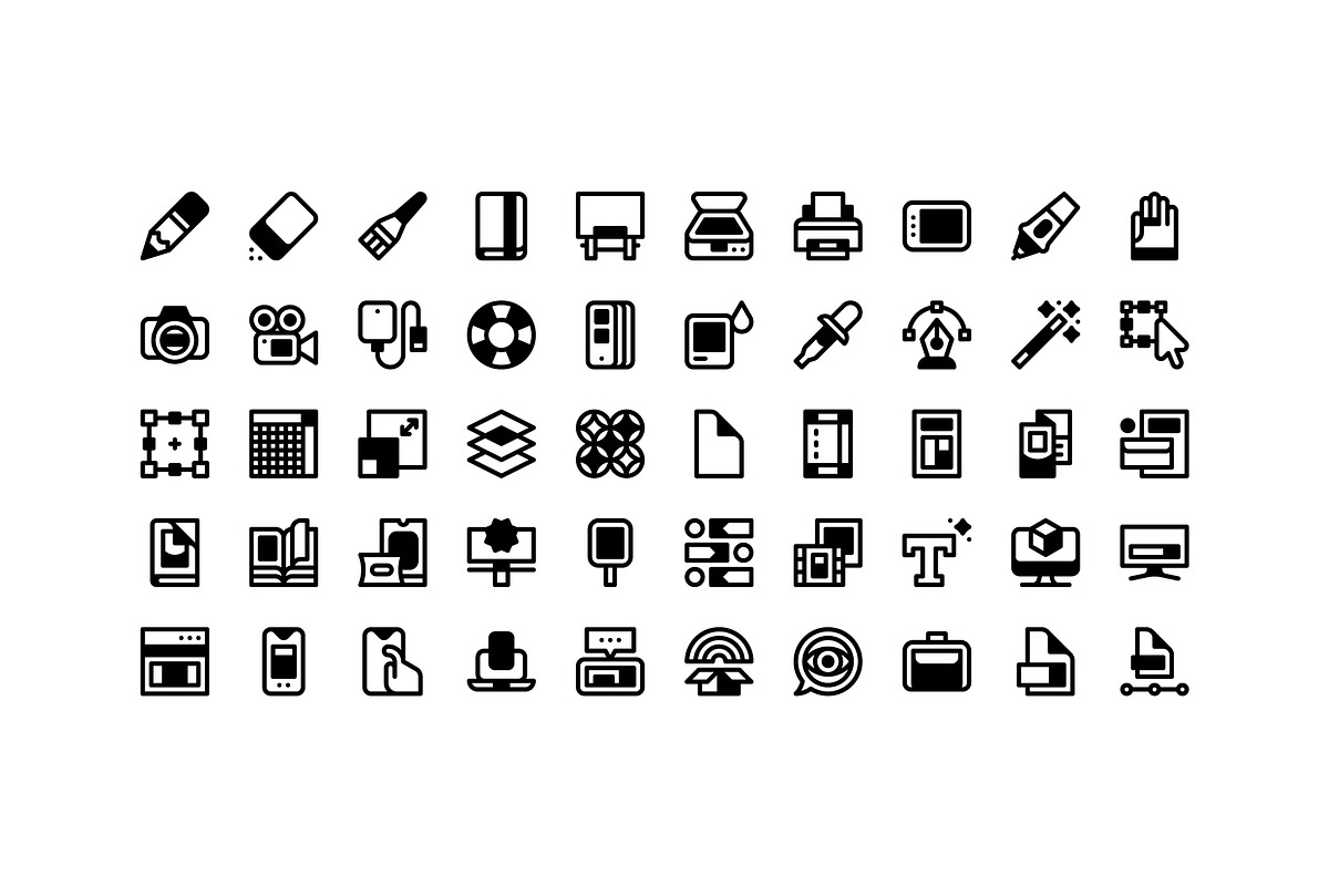 50 Graphic Design Icons, an Outline Icon by Side Project (Photo 3 of 8)