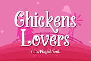 Chickens Lovers - Cute Playful Font, a Sans Serif Font by Almarkhatype (Thumbnail 1 of 10)