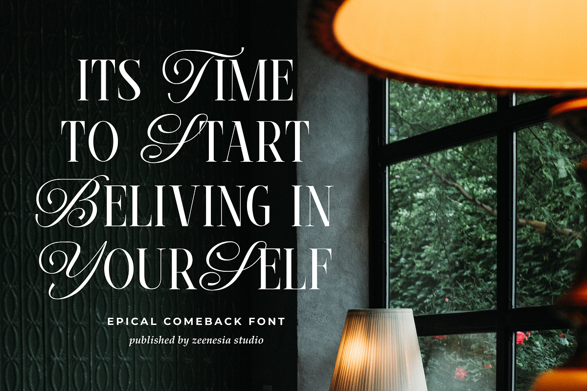 Epical Comeback Font, a Serif Font by zeenesia (Photo 3 of 20)
