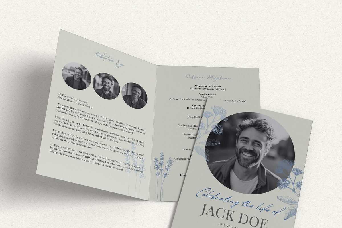 Funeral Program Template Set I Canva, an Invitation Template by The Social Stuff (Photo 4 of 11)