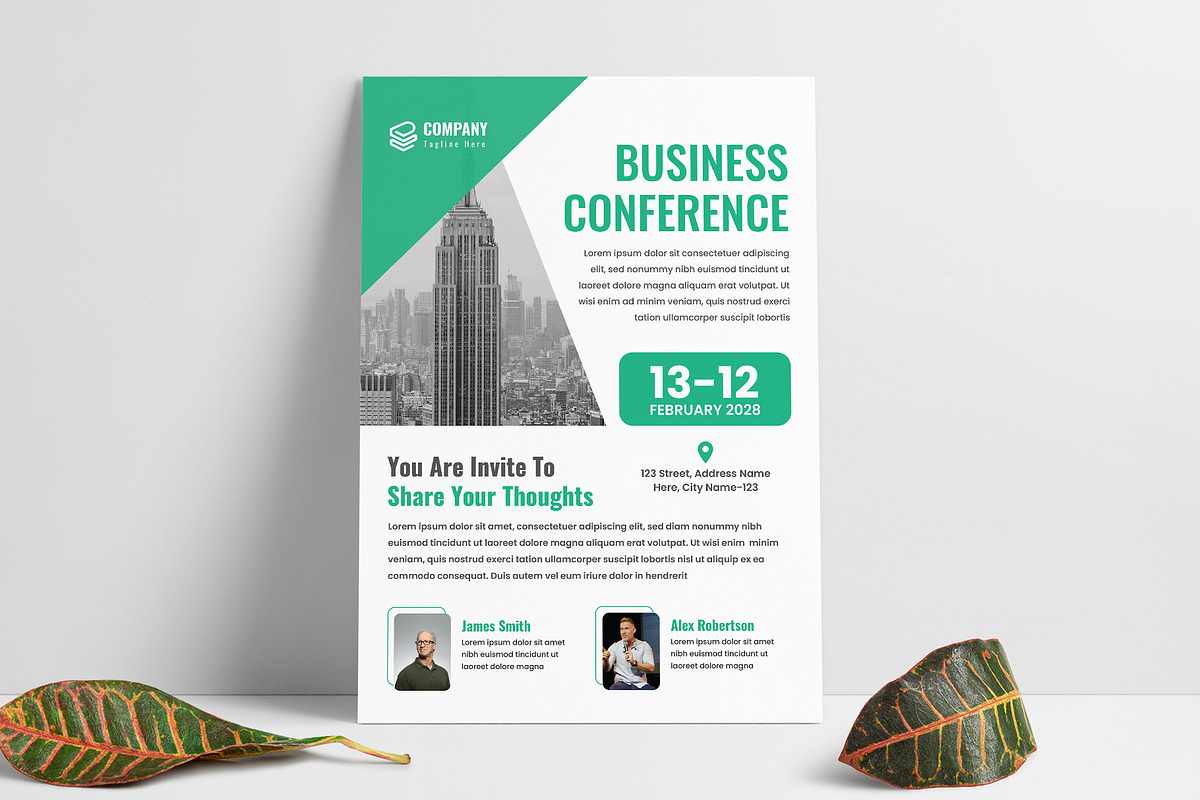 Business Conference Flyer Layout, a Flyer Template by Pixelpick (Photo 1 of 2)