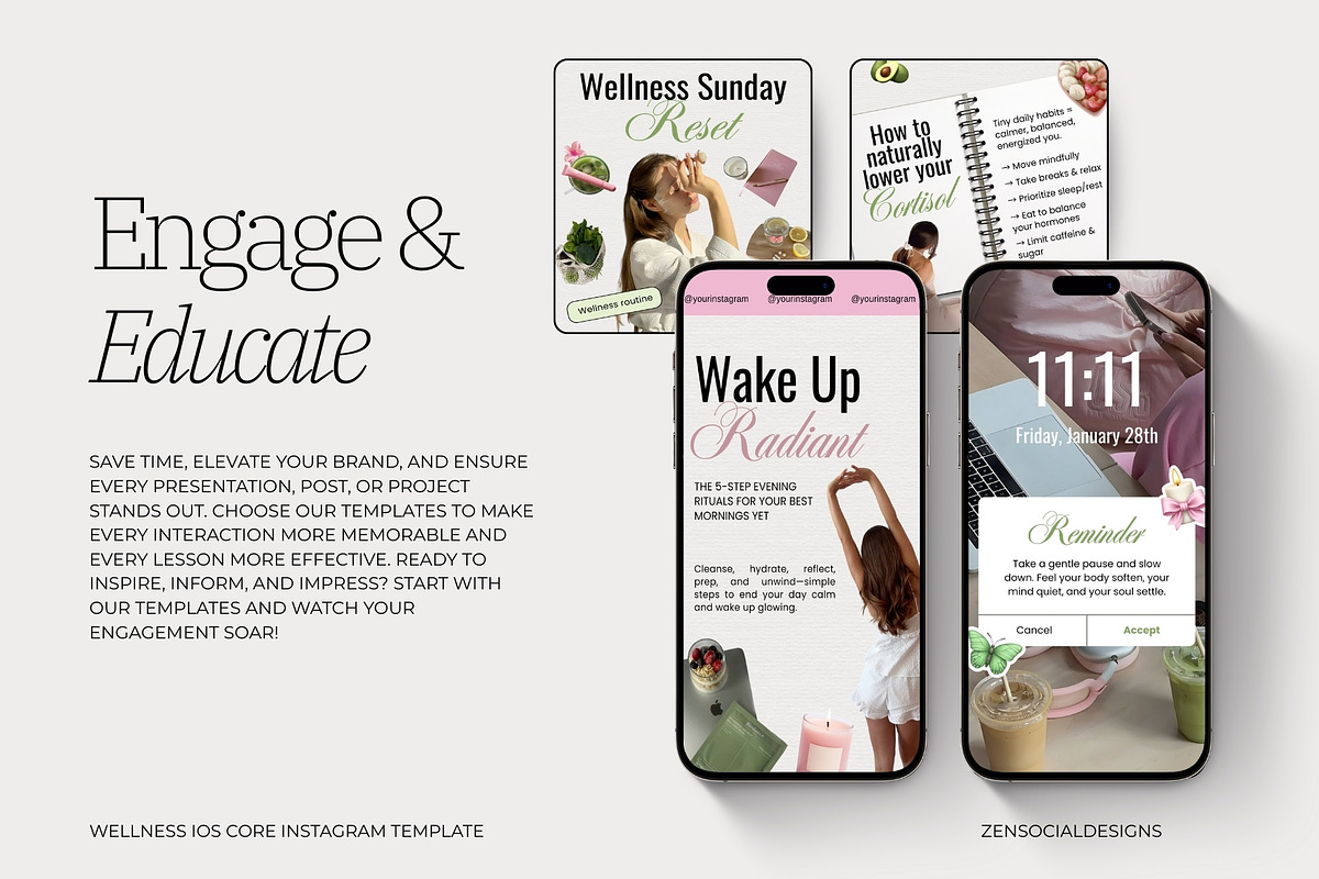 Wellness IT-Girl iOS Core Instagram, a Social Media Template by ZenSocialDesigns (Photo 8 of 9)