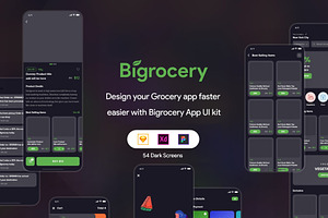 Bigrocery Dark UI Kit for Grocery