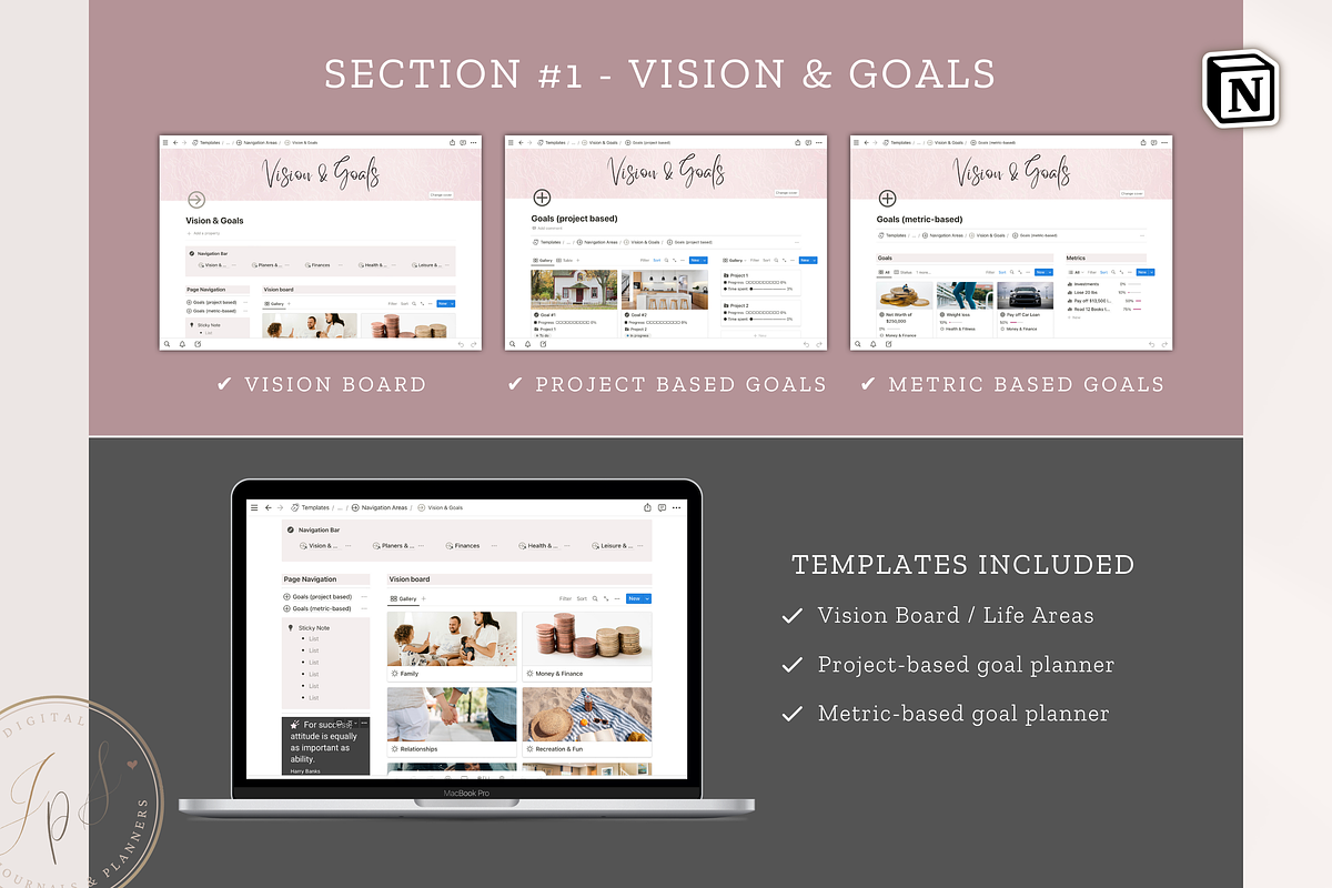 Notion Life and Work Planner, an App Template by Designs by Darowan (Photo 3 of 10)