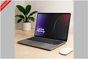 Laptop Mockup Clean Desk, a Mac Mockup by Bruno's Shop (Thumbnail 1 of 3)