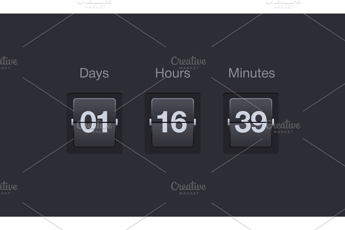 Vector flip countdown timer. Clock counter for websites and interfaces. Days, hours and minutes., a Texture Graphic by Di Bronzino