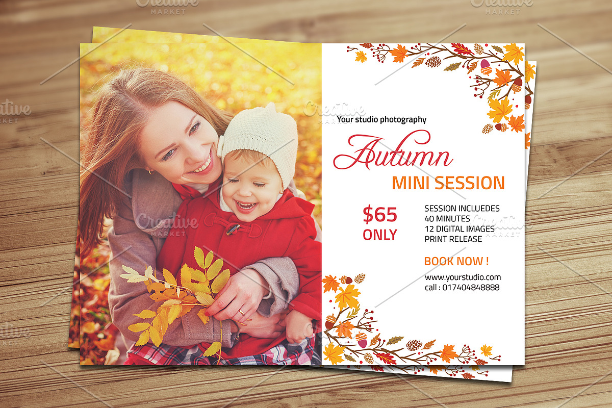Fall / Autumn mini session -V398, a Flyer Template by Template Shop