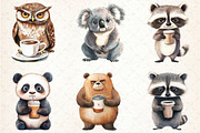 Grumpy Coffee Animals clipart, an Illustration by Rose Art (Thumbnail 4 of 4)