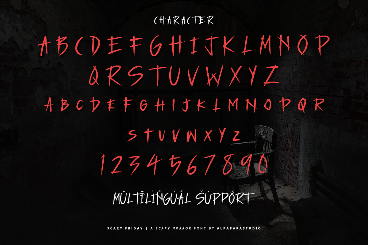 Scary Friday - Horror Display Font, a Script Font by Alpaprana (Photo 10 of 11)