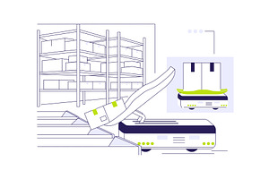 Sorting robots abstract concept, a Technology Illustration by Visual Generation