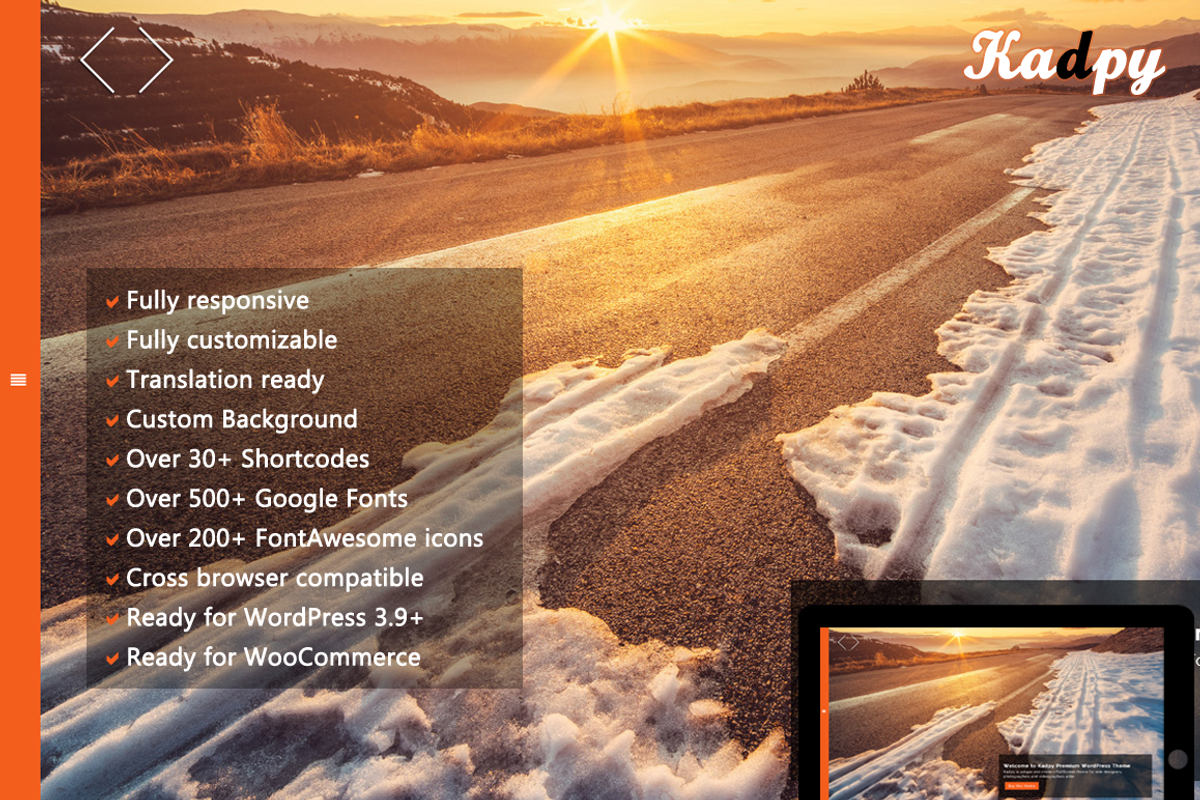 Kadpy - FullScreen WordPress Theme, a WordPress Template by GbThemes