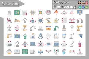 Robotics Engineering Icons Pack, an Icon by Vector Portal