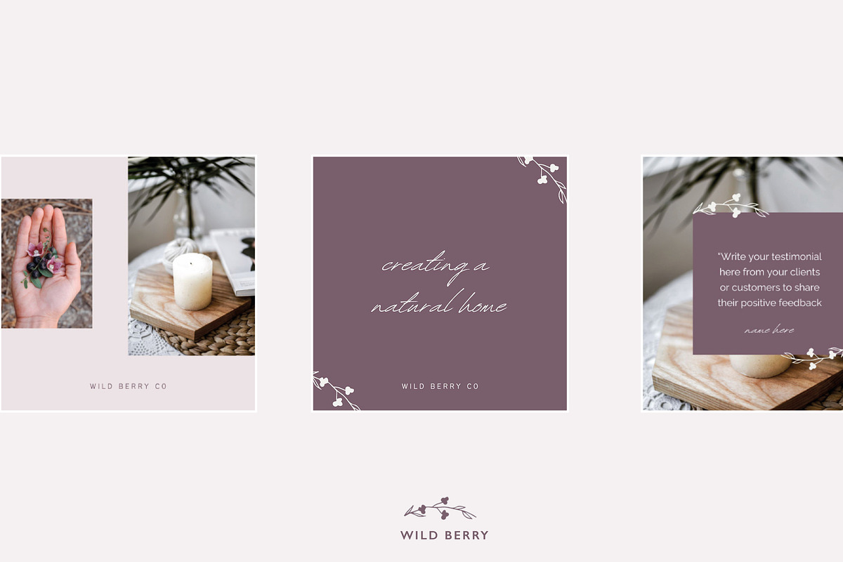 Organic Social Media Templates, a Social Media Template by CreativeWilderness (Photo 3 of 8)