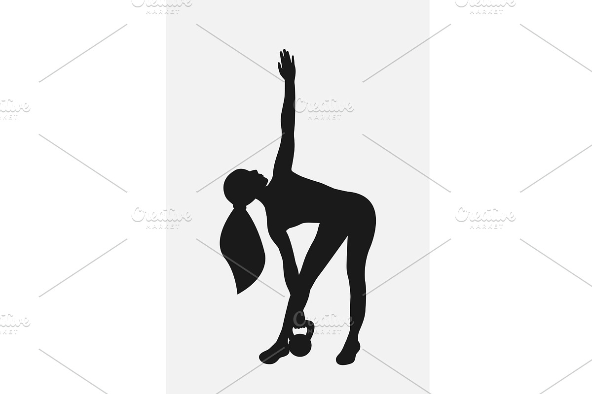 Fitness woman stretching with a, a Sport Illustration by okskukuruza