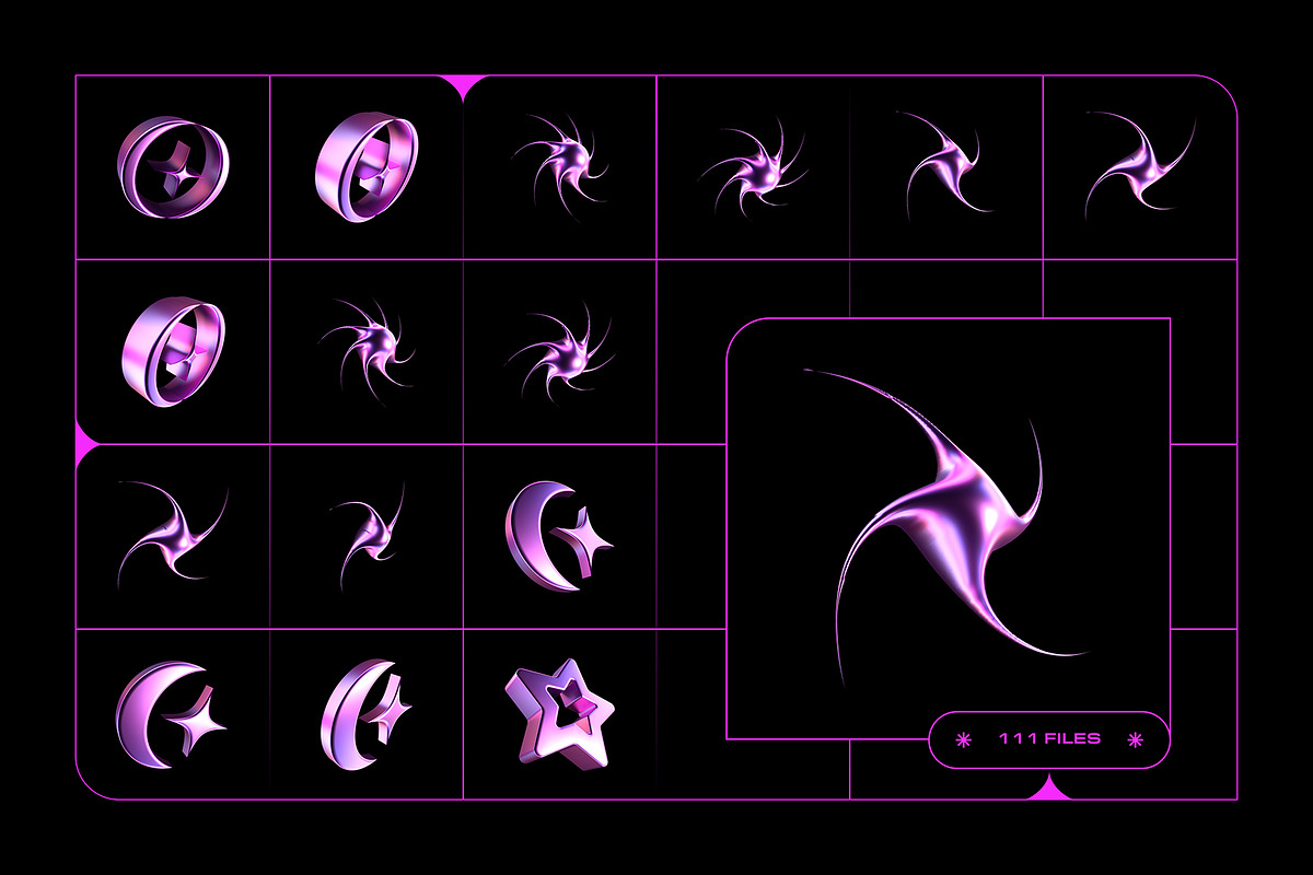 3D Y2K Objects - 111 illustrations, an Object Graphic by assetpro.design (Photo 14 of 15)