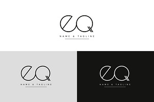 Initial letters monogram logo EQ, a Branding & Logo Template by Aleesher