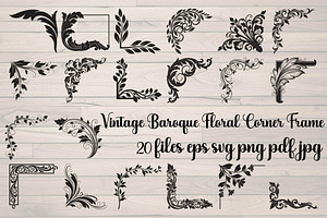 Vintage Baroque Floral Corner Frame, a Decorative Illustration by Creativeshirt