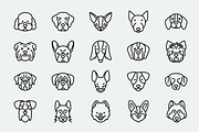 Dog Breeds 20 Thin Line Icons Set, an Outline Icon by Alex Blogoodf (Thumbnail 3 of 11)