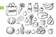Vintage Grocery Food Set, an Object Graphic by RT Studio (Thumbnail 1 of 4)