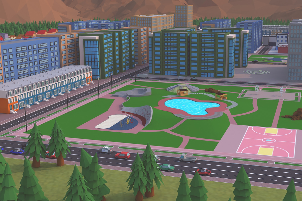 Metropolis City low poly Scene, an Architecture 3D Model by NOMODOL (Photo 23 of 39)