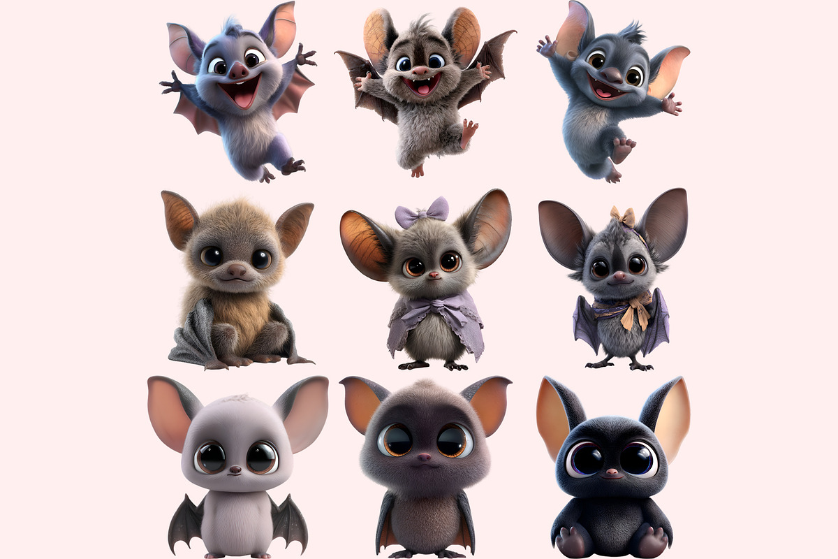Cute Bat PNG Clipart Bundle, a Graphic by M9 Design (Photo 3 of 8)