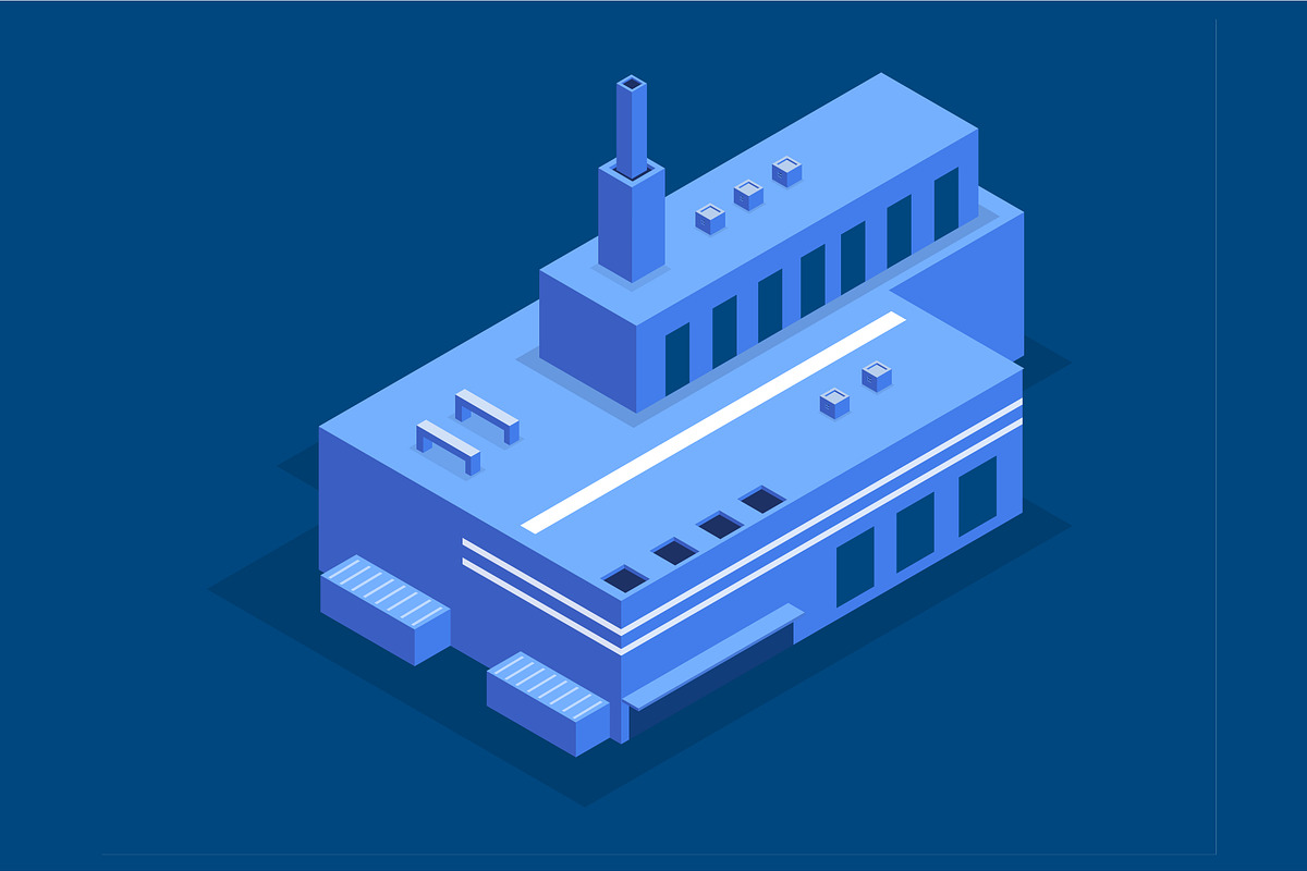 isometric buildings vector set, an Object Illustration by foxndeer (Photo 4 of 4)