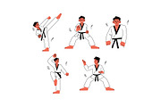 Taekwondo Man Character Vol 1, a Sport Illustration by SLAB! Design (Thumbnail 3 of 3)