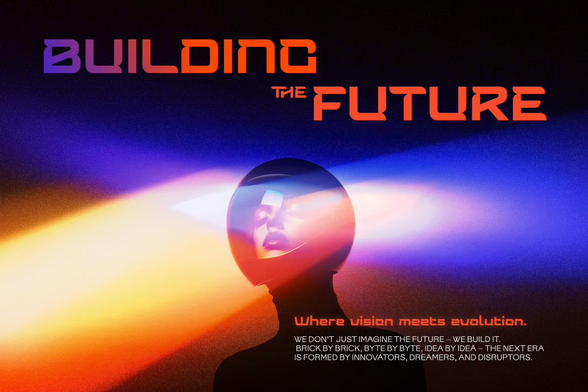 Brexton – Futuristic Display Font, a Sans Serif Font by Brand Earth (Photo 3 of 7)