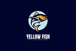 Yellow Fish Simple Mascot Logo