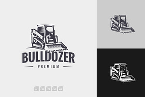 Bulldozer Vintage Logo, a Branding & Logo Template by tkzgraphic