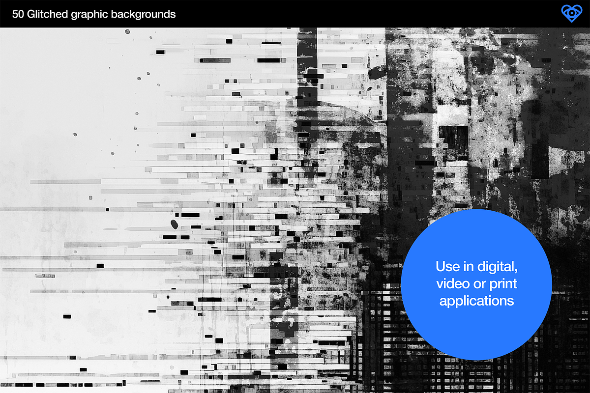 Glitched - 50 Black & White Textures, a Background Graphic by ikono.me (Photo 4 of 6)