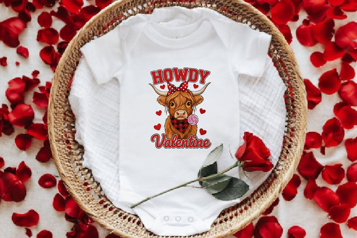 Howdy Valentine Highland Cow Cute, an Illustration by DreamArtGraphic (Photo 6 of 6)