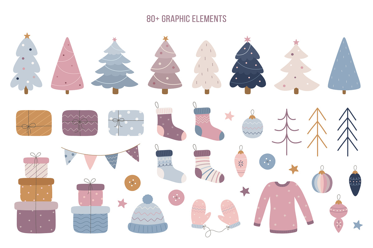 Merry Christmas. Cards & patterns, an Animal Illustration by Guvi-Design (Photo 3 of 10)