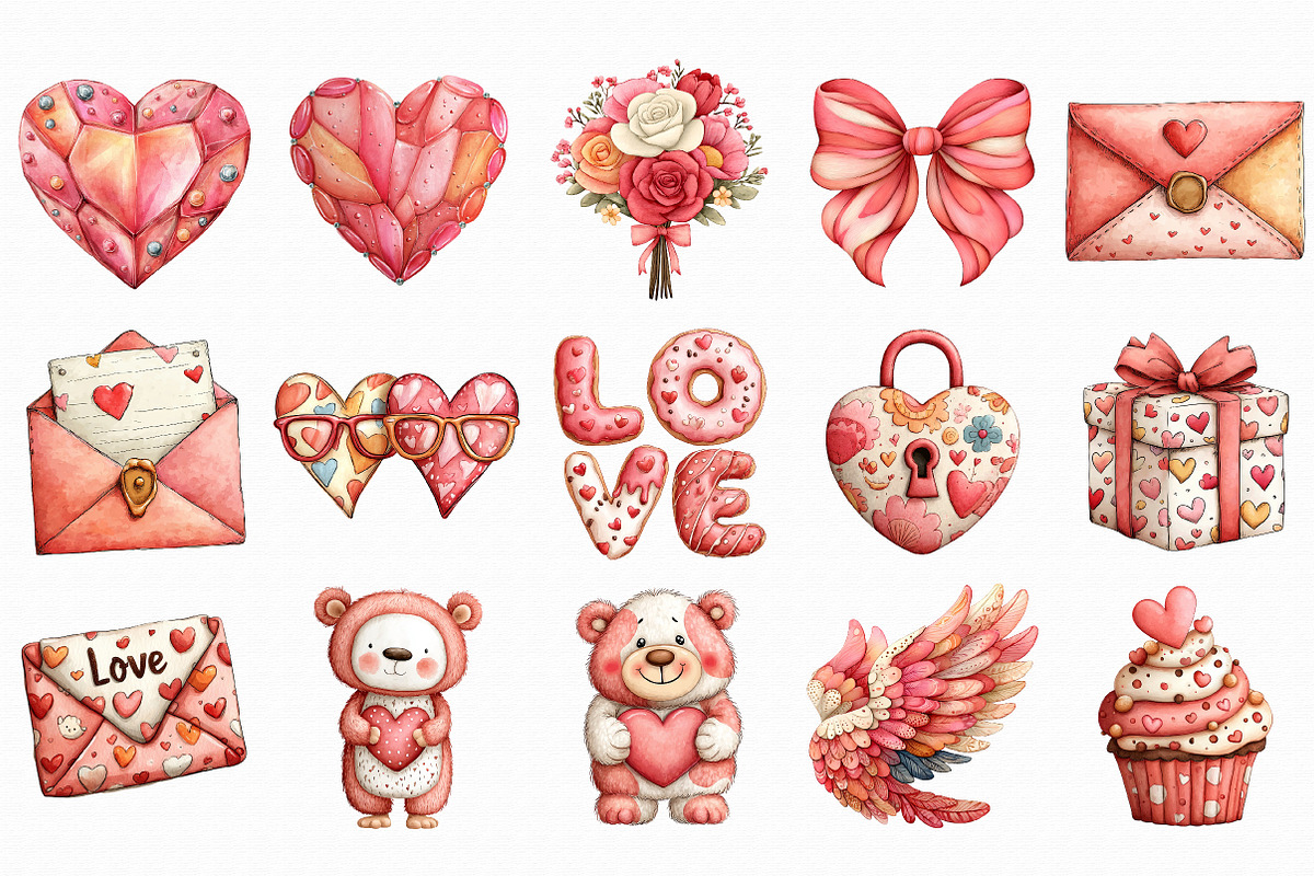 Valentine’s Day Love Clipart, an Illustration by Libby Wishes (Photo 4 of 6)