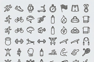 Bundle Vector EPS Sporty Outline, an Outline Icon by adenpinkstore