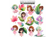 Watercolor Pink Fairy Clipart Bundle, an Illustration by CharmClipart (Thumbnail 6 of 9)