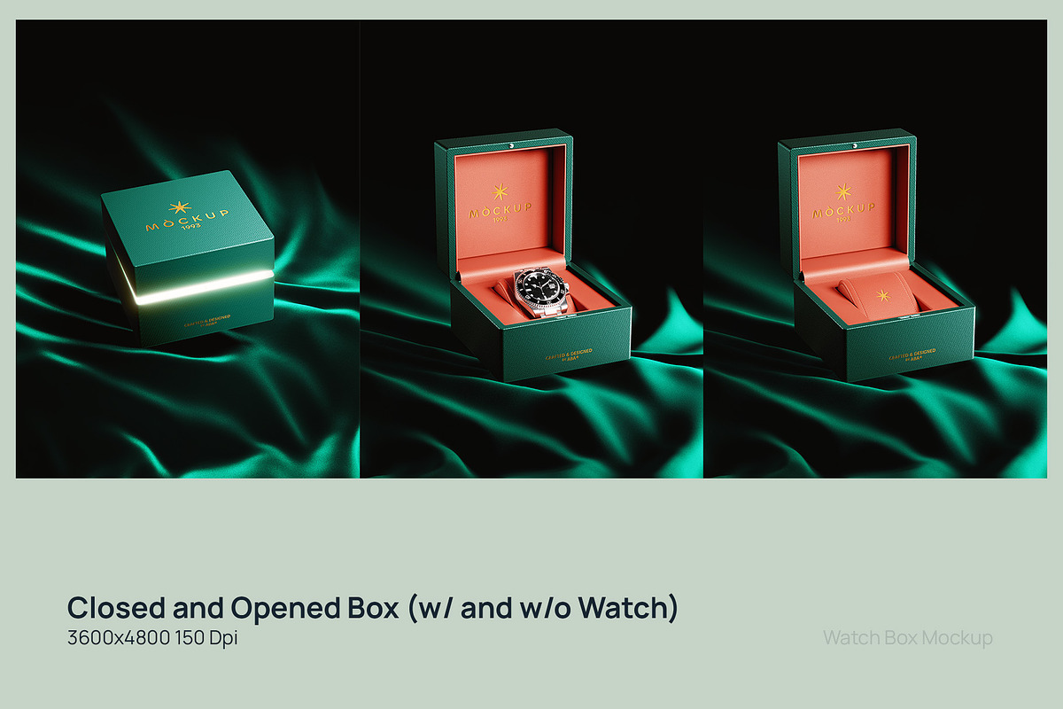 Grandeur: Luxury Watch Box Mockup, a Packaging Mockup by ABAMockups (Photo 3 of 5)