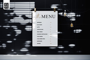 Hanging Menu Board Mockup