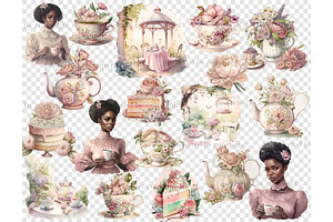 Tea Party Clipart Black Girl