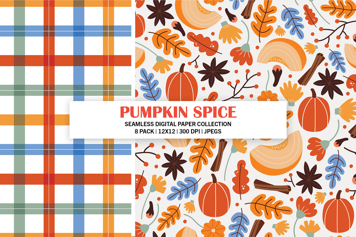 Pumpkin Spice Seamless Digital Paper, a Pattern Graphic by Alanna Messina Design Co (Photo 4 of 8)