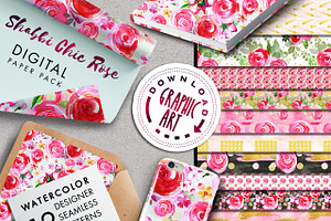Shabby Chic Rose Seamless Pattern